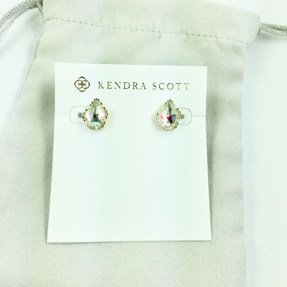 Kendra Scott Tessa dichroic glass gold earrings